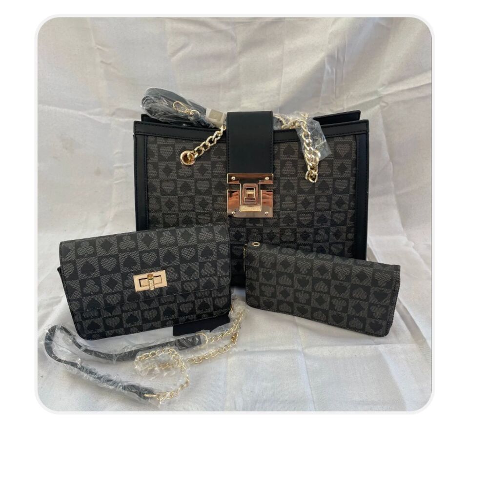 3PC Monogram Handbag Set – Tote, Crossbody & Wallet NWT